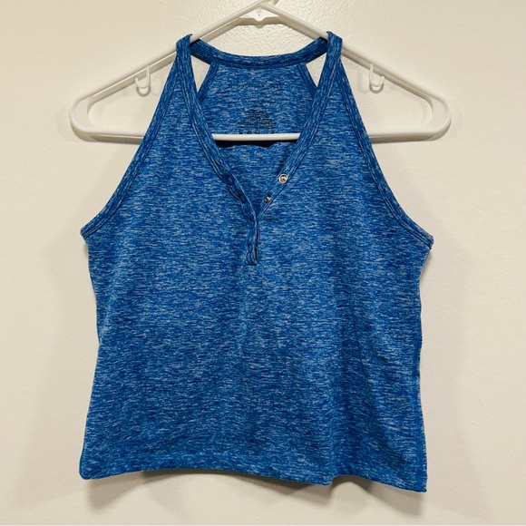Sincerly Jules Tops - Sincerely Jules athletic top! Blue button down built in bra work out top size M!